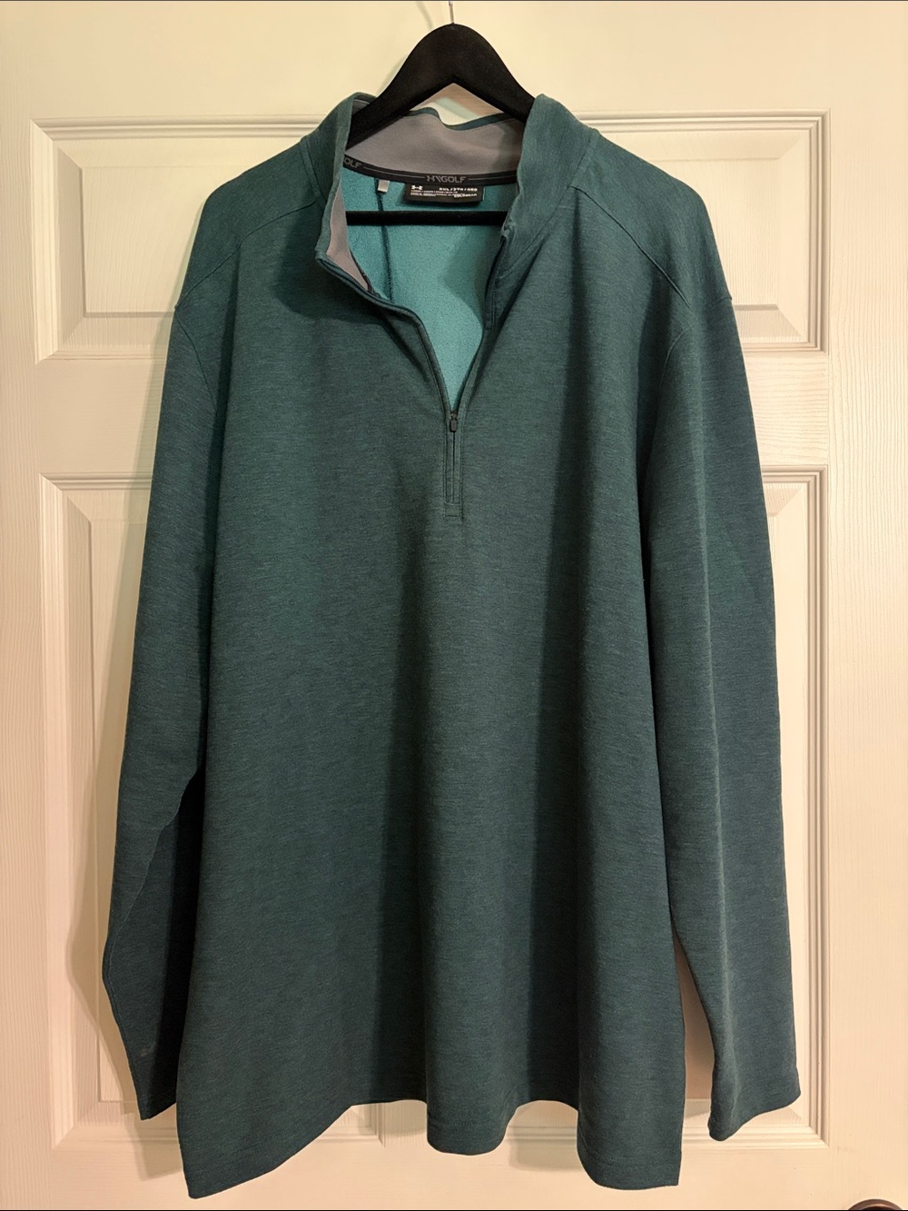 Under Armour Golf ColdGear 1/4 Zip Pullover Teal Blue Heather Men's Size 3XL